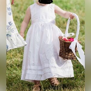 Strasburg White Flower Girl Sleeveless Dress